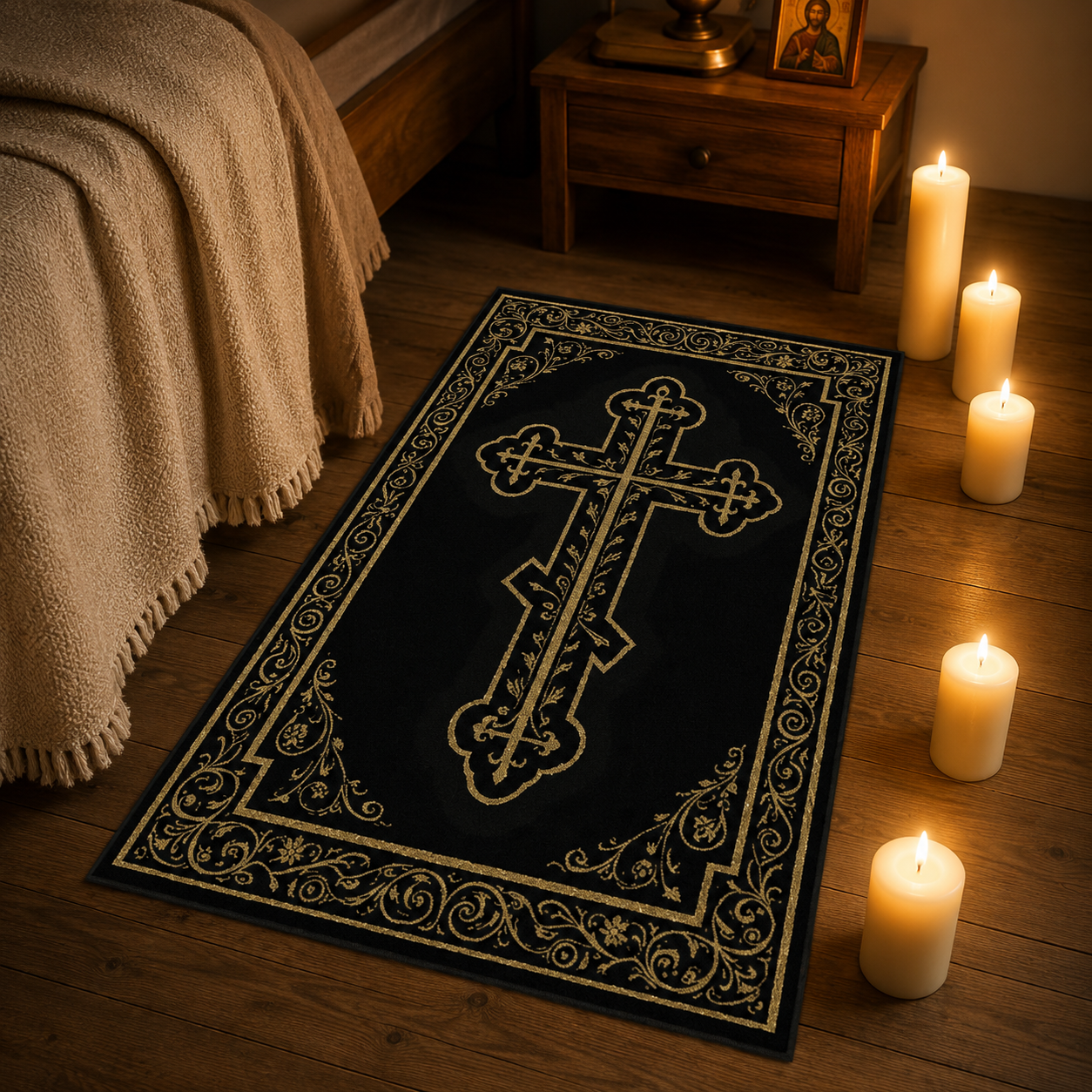 Handmade Christian Cross Rug