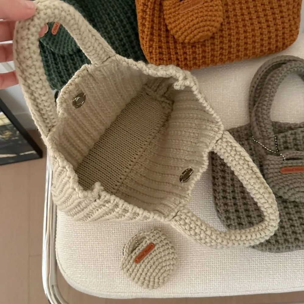 Handmade Crochet Tote Bag – Soft Knitted Everyday Handbag