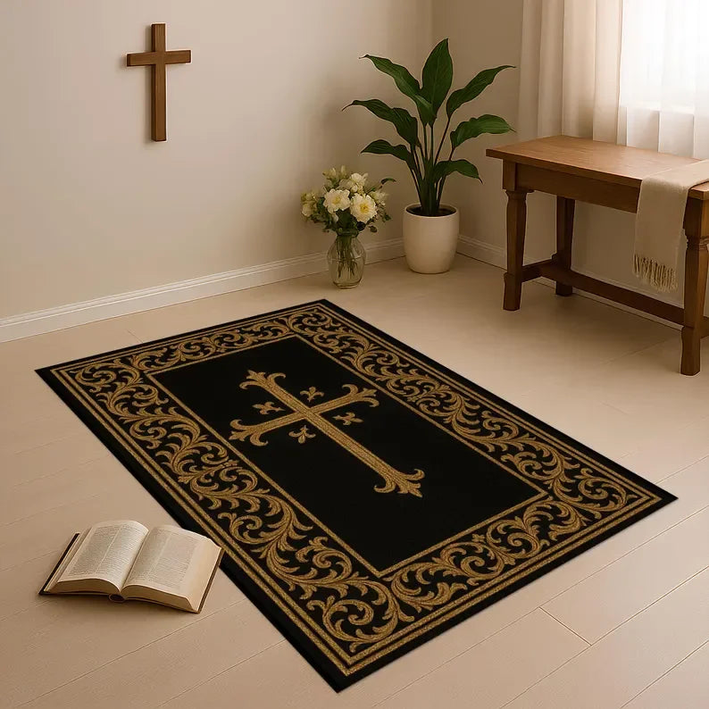 Handmade Christian Cross Rug