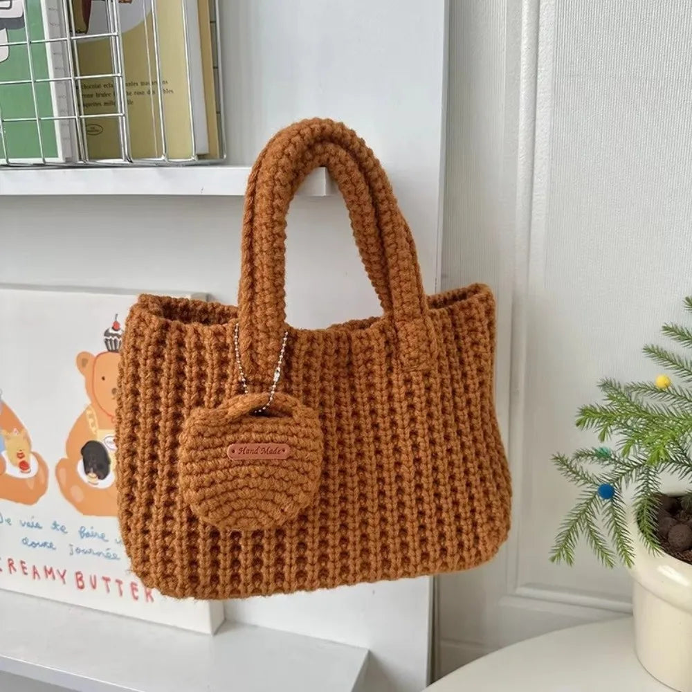 Handmade Crochet Tote Bag – Soft Knitted Everyday Handbag