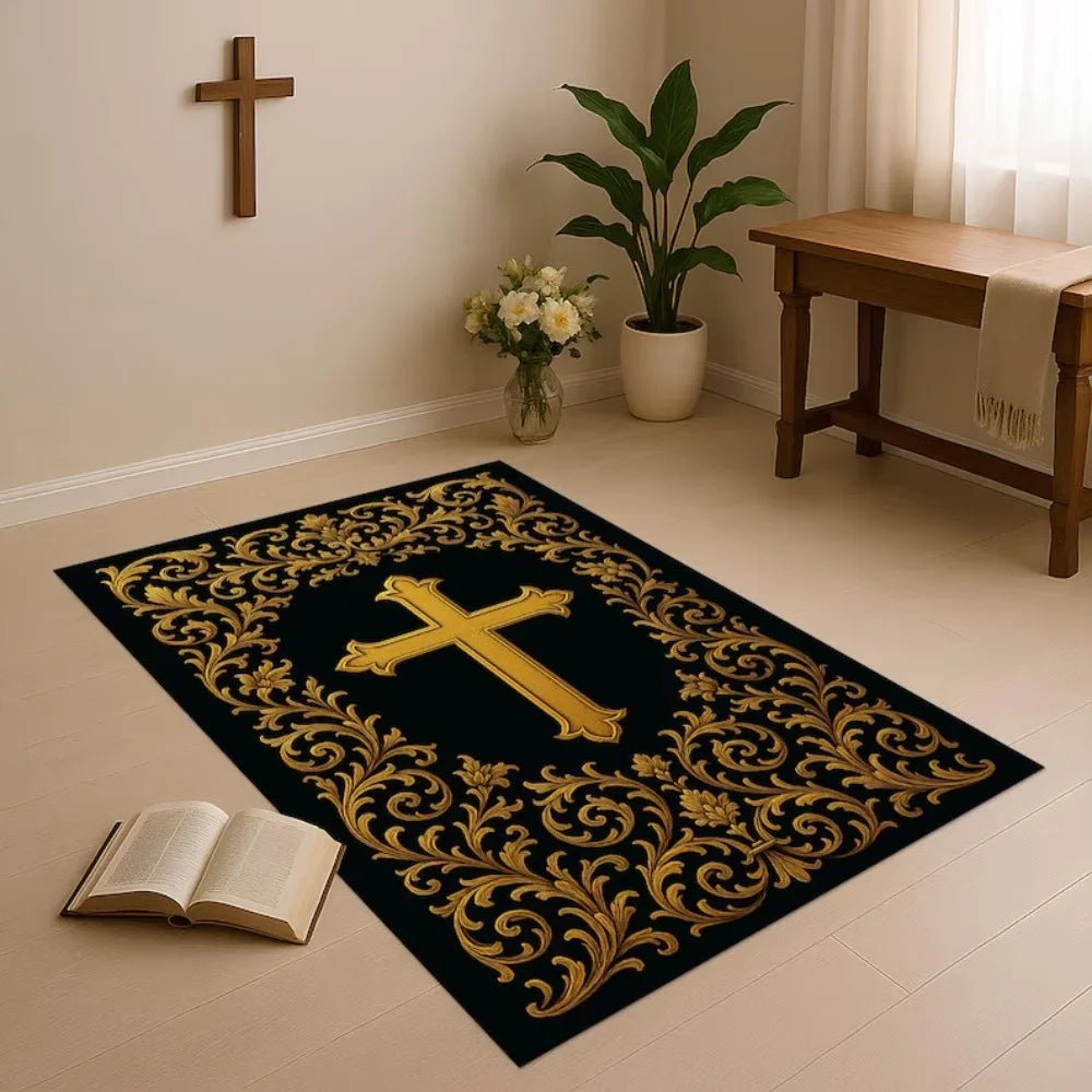 Handmade Christian Cross Rug