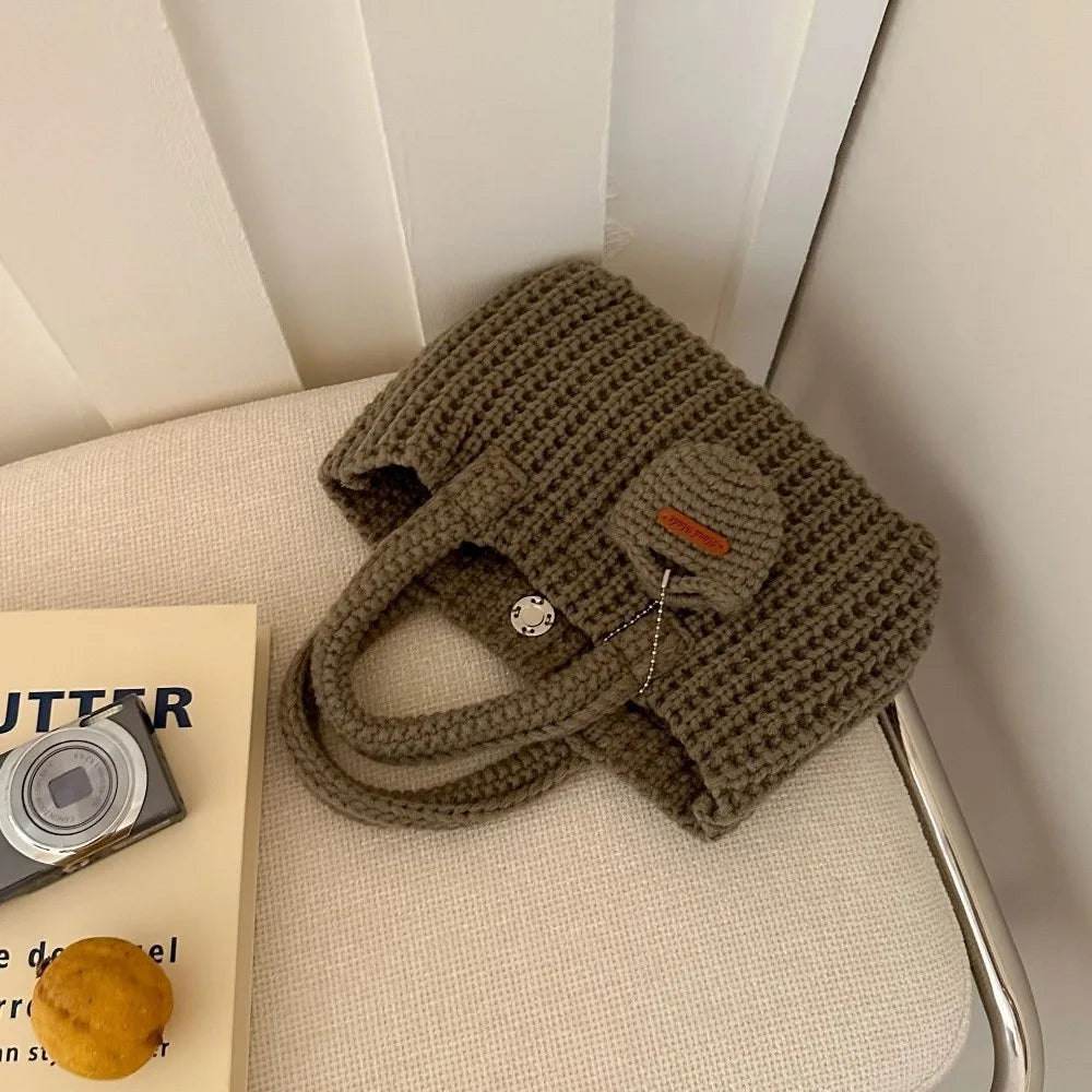 Handmade Crochet Tote Bag – Soft Knitted Everyday Handbag