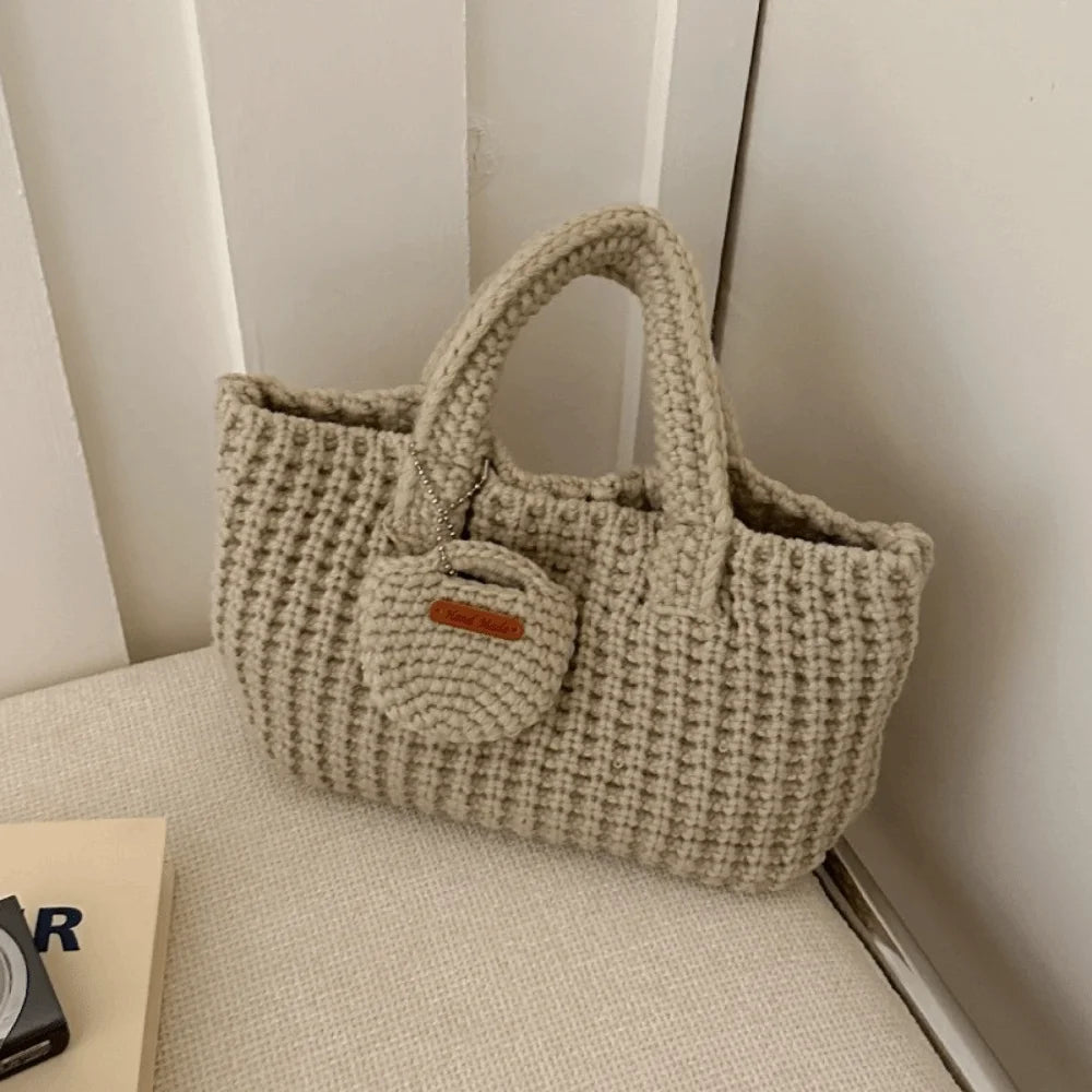 Handmade Crochet Tote Bag – Soft Knitted Everyday Handbag
