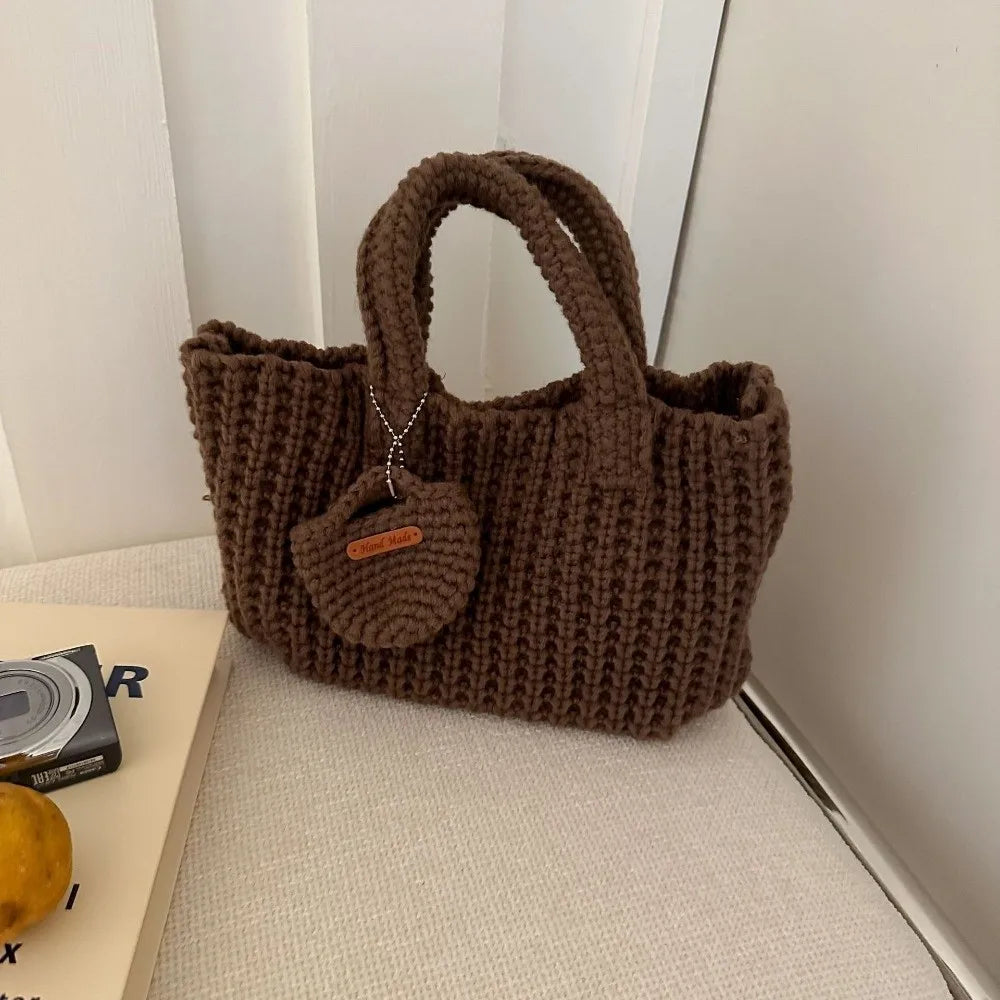 Handmade Crochet Tote Bag – Soft Knitted Everyday Handbag